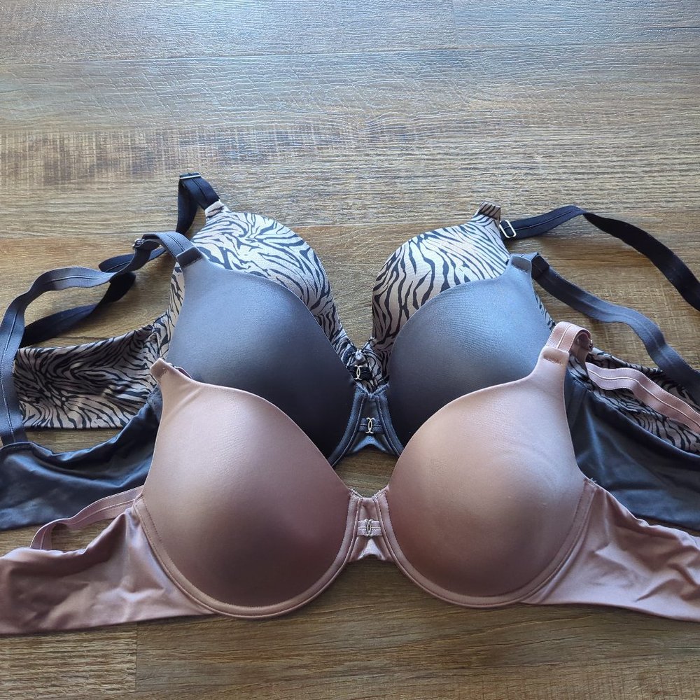 VANITY FAIR Body Sculpt Bundle of 3 36D Underwire 75320 Seamless Lined Bra